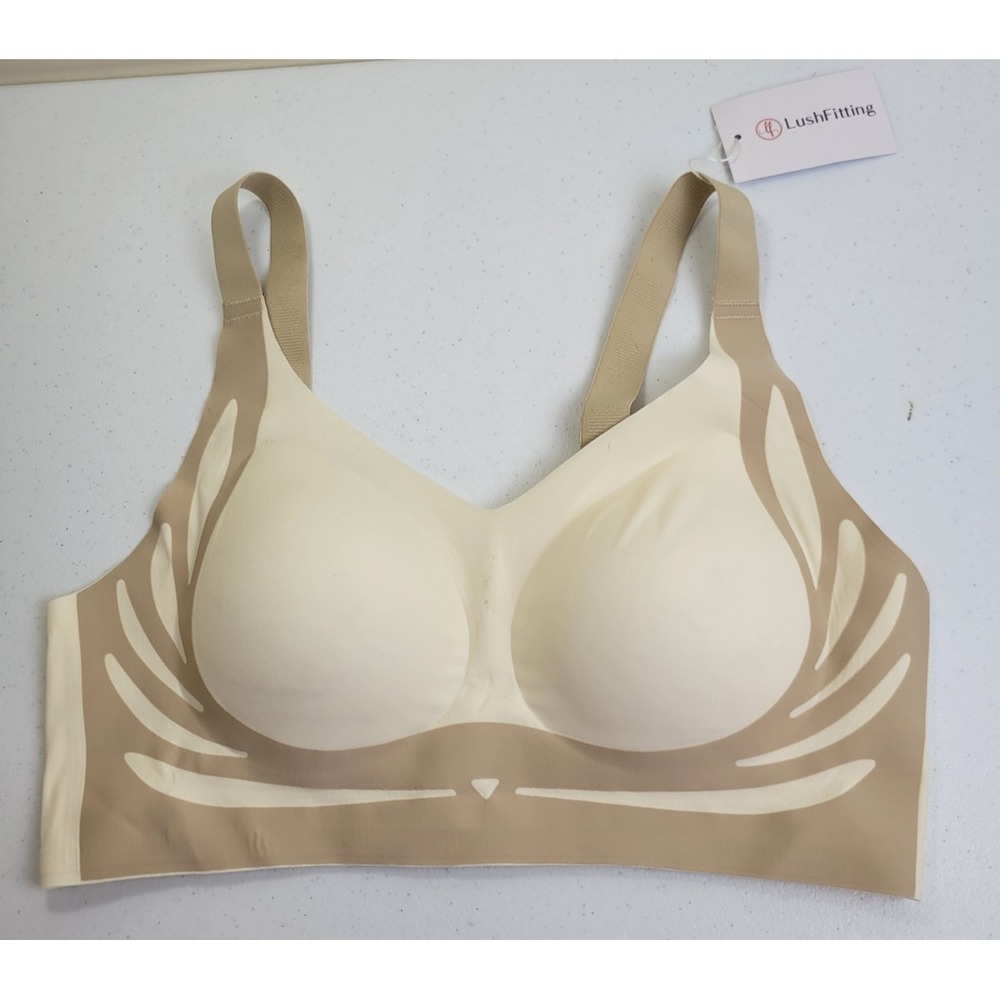 LushFitting Seamless Bra 4XL 5XL Nude Wireless Full Coverage Comfort